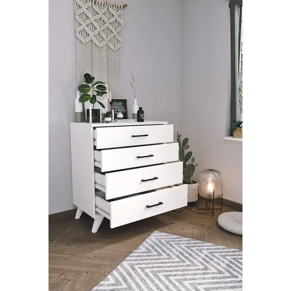 MOBILJE DRESSER WITH LEG - WHITE, 2 imazh