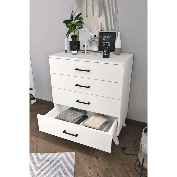 MOBILJE DRESSER WITH LEG - WHITE, 3 imazh