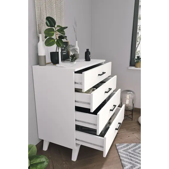 MOBILJE DRESSER WITH LEG - WHITE, 4 imazh