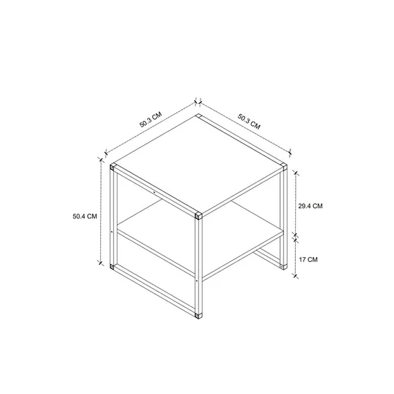 MOBILJE 50X50 CM METAL COFFEE TABLE - BENDIR, 5 imazh