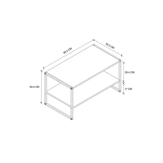 MOBILJE 50X90 CM METAL COFFEE TABLE - ANTHRACITE, 4 imazh