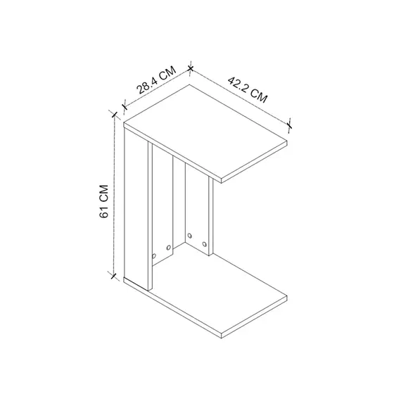 MOBILJE WHEELED COFFEE TABLE - PINE, 5 imazh