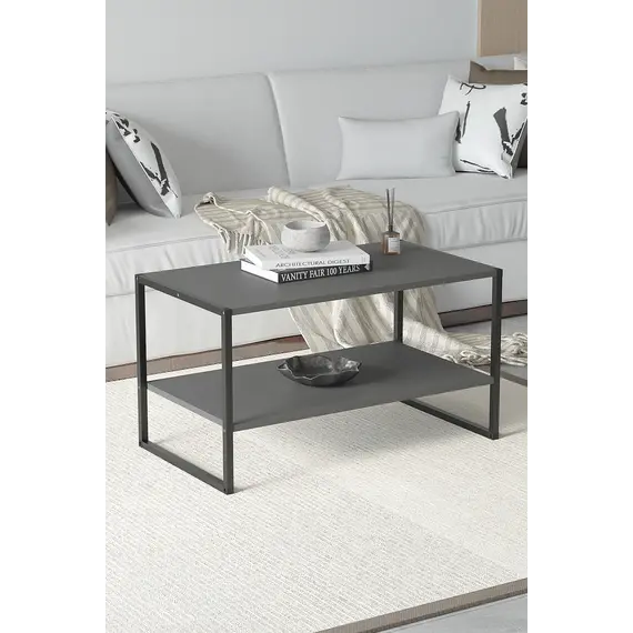 MOBILJE 50X90 CM METAL COFFEE TABLE - ANTHRACITE, 2 imazh