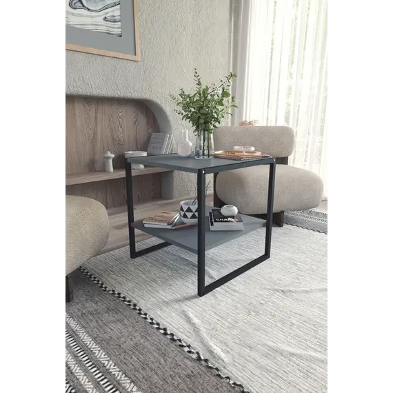 MOBILJE 50X50 CM METAL COFFEE TABLE - ANTHRACITE, 2 imazh