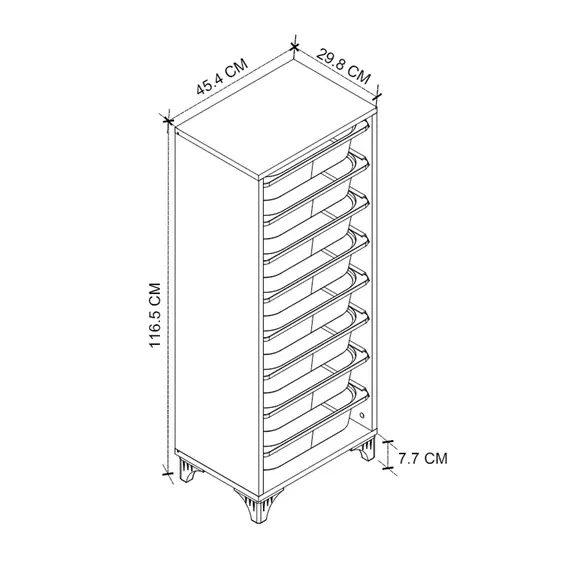 MOBILJE DORA CABINET WITH 8 BASKETS - ANTHRACITE, 3 imazh