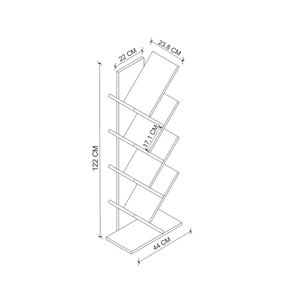 MOBILJE TREE BOOKSHELF - ANTHRACITE, 3 imazh