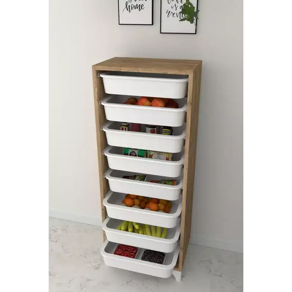 MOBILJE DORA CABINET WITH 8 BASKETS - PINE, 2 imazh