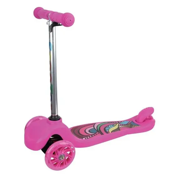 Skuter rozë për vajza me rrota ndriçuese LED