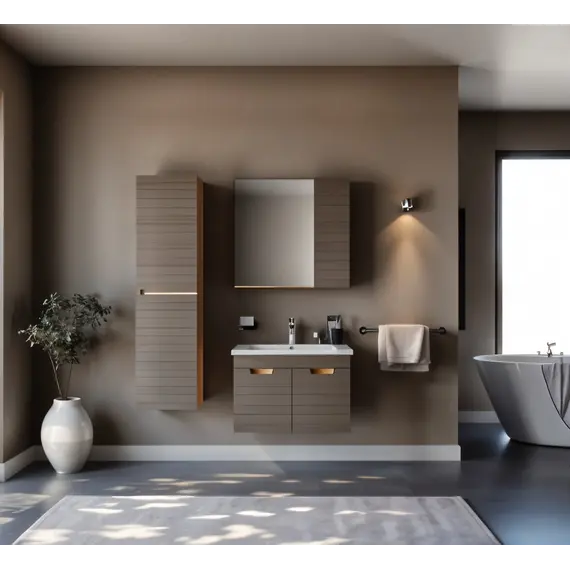 Mobilje Hidrosanitare Modeli VEGA MATTE BROWN 80x45cm