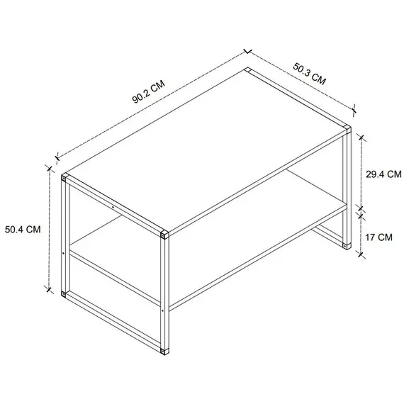 MOBILJE 50X90 CM METAL COFFEE TABLE - BENDIR, 3 imazh