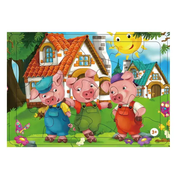 Puzzle per femije 3 derrkuca 15cp 33x23cm