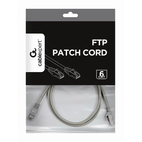 Kabllo GEMBIRD FTP Cat6 Patch Cord, Gri, 1 m (PP6-1M)