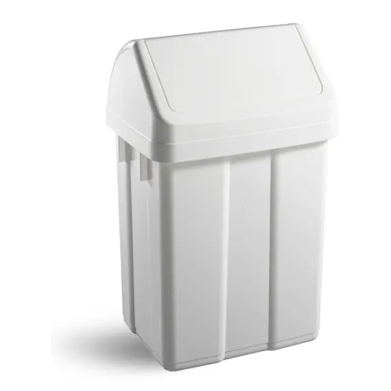 FILMOP 8162 Kosh mbeturinash plastik I bardhe me kapak lavieres 12lt