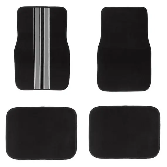 Set dyshekë makinash me shirit argjendi të zi - 4 copë