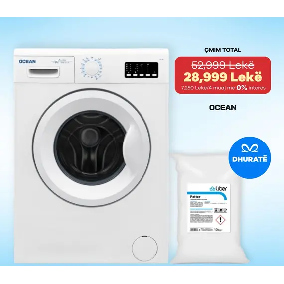 Lavatrice OCEAN WFO 1080 L 8 KG 1000 rpm A+++ + Detergjent Dhurate