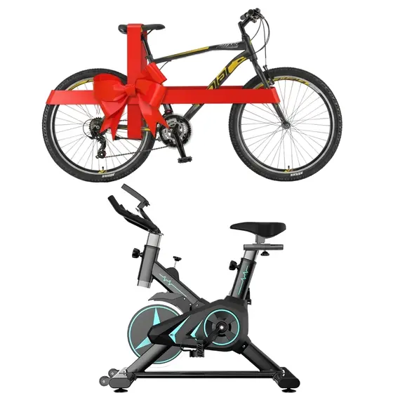 Biçikletë Statike Spin Bike + Biçikletë POLAR WIZARD 3.0 V-Brake Black 26” Dhurate