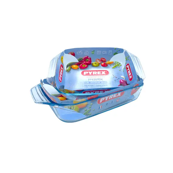 Tave Qelqi Pyrex - Rezistente ndaj temperatures, 35x23 cm & 39x25 cm, 5 imazh