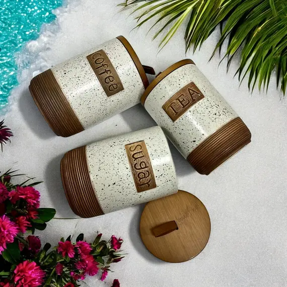 Mbajtese Kafe & Sheqeri Fancy Letters - Dizajn elegant, Ngjyre Beige, 3 imazh