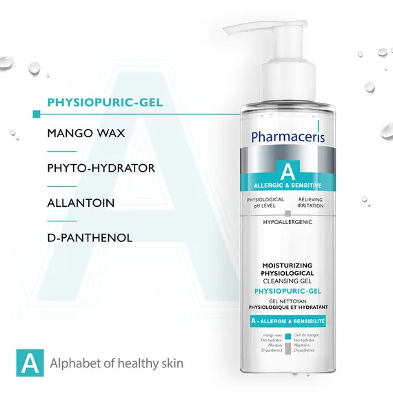 Xhel pastrues fiziologjik për fytyrën Pharmaceris Physiopuric 190 ml, 3 imazh