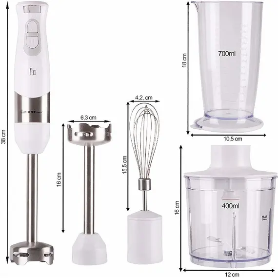 Set Blender Dore First Austria FA-5273-2 600W + Toster First Austria FA-5338-5 800W + Ibrik Elektrik First Austria FA-5427-2-BA, 3 imazh