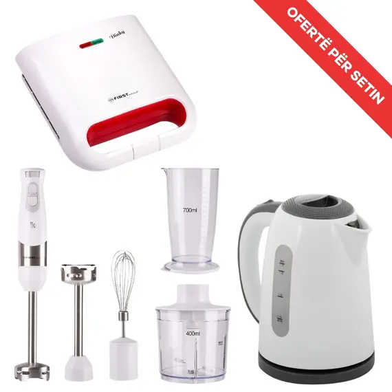 Set Blender Dore First Austria FA-5273-2 600W + Toster First Austria FA-5338-5 800W + Ibrik Elektrik First Austria FA-5427-2-BA
