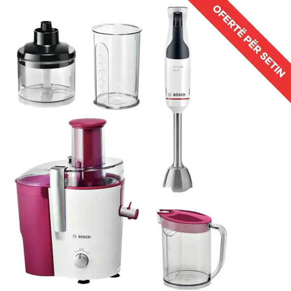 Set Shtrydhëse Frutash & Perimesh Bosch MES25C0 700W 2L + Blender Dore Bosch MSM4W220 600W